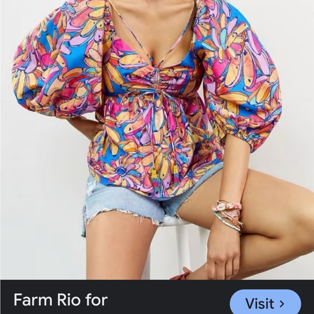 Anthropologie Women's Vibrant Floral Blouse